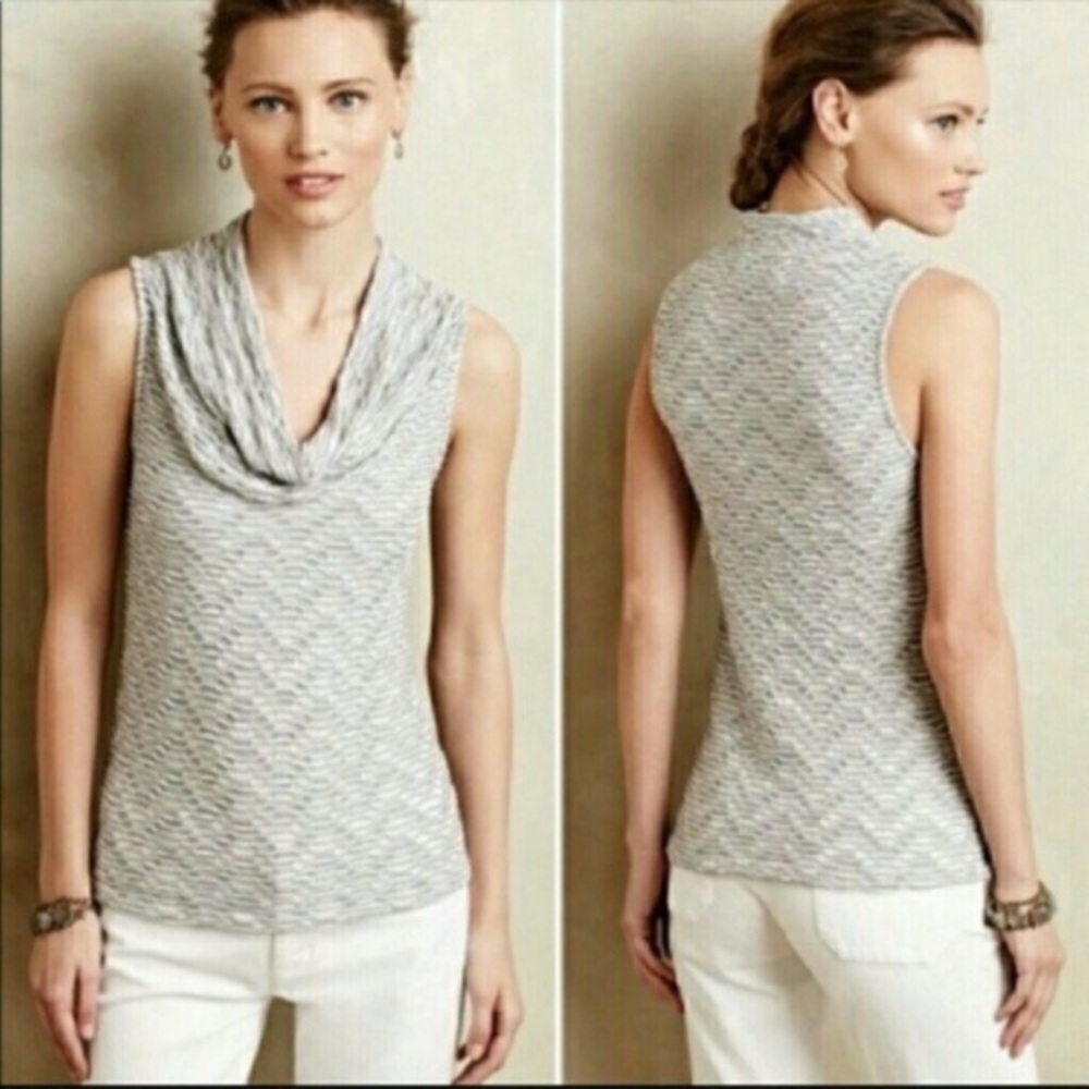 Anthropologie Deletta Texture Cowl Neck Top